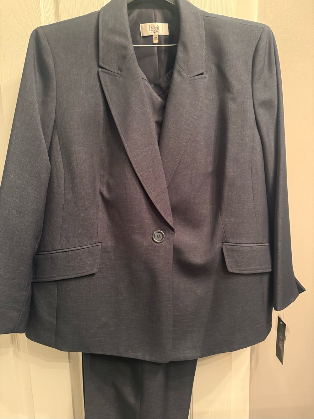 Le Suit Women's Two-Piece gray suit Jacket and Pants NWT